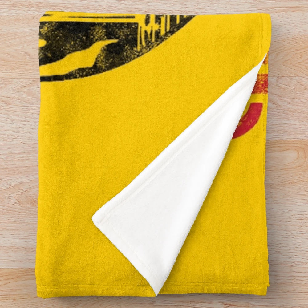 Aztec princess-inspired plush blanket featuring the worn and washed Topo Chico mineral water logo
