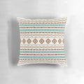 Aztec Terracotta Bohemian Throw Pillow with Mixed Tribal Pattern