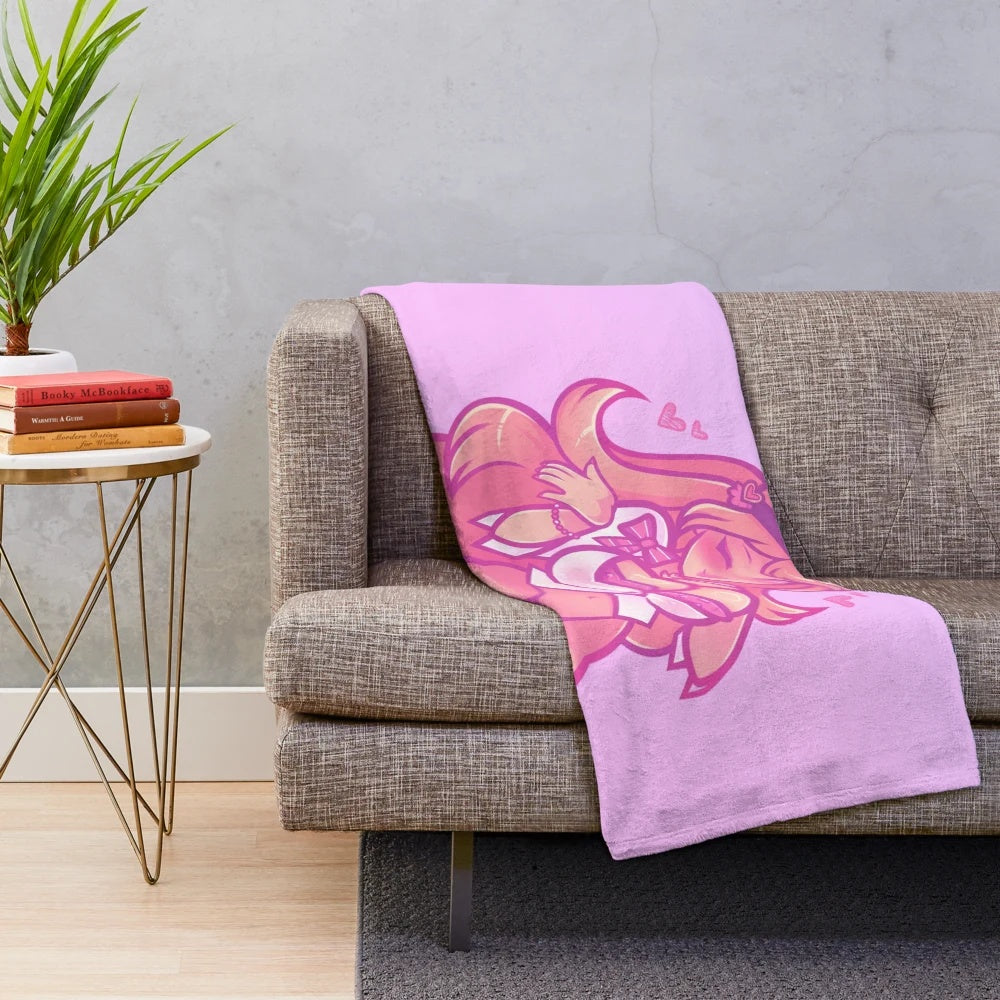 Azur Lane Nachi anime plush blanket featuring the character in a sexy bra design
