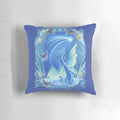 Whimsical Pillow Featuring a Baby Dragon Gazing at Shooting Stars