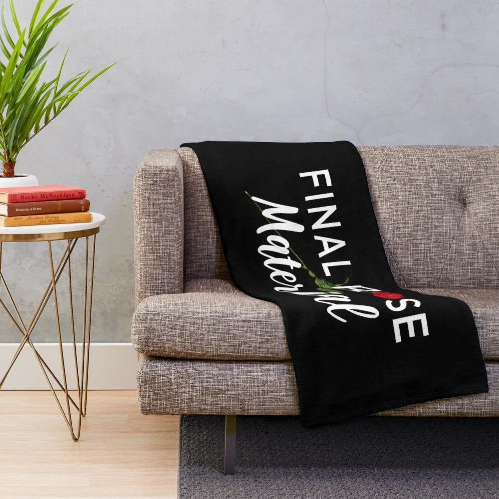 Bachelor themed plush blanket with red rose design