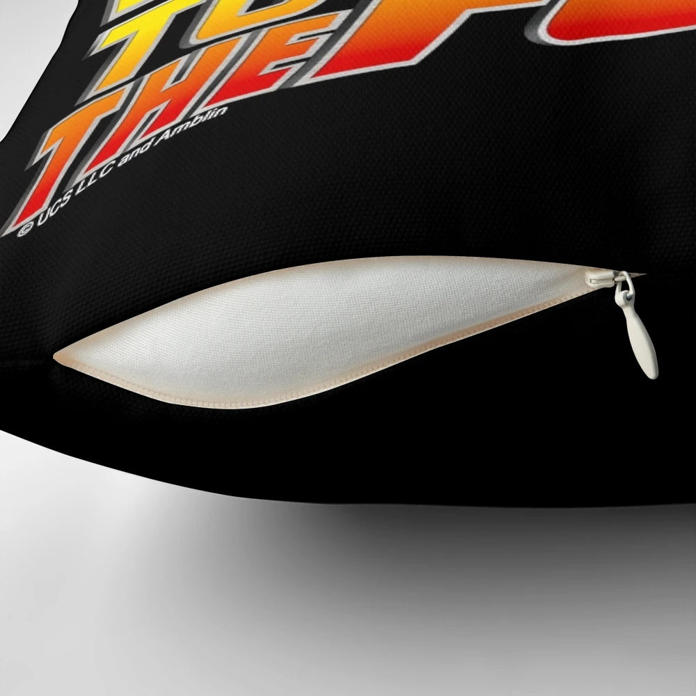 Back to the Future inspired DeLorean car stencil fan art pillow