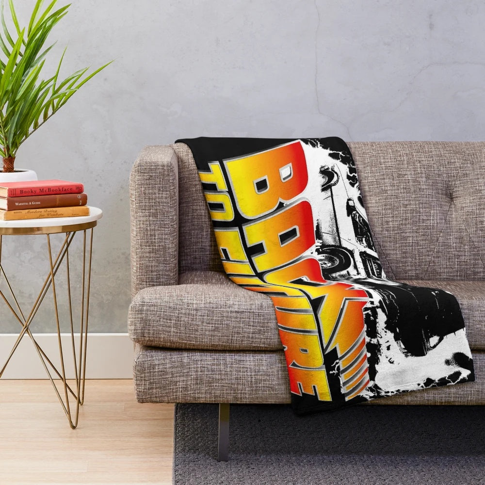 Back to the Future Delorean Stencil Plush Blanket