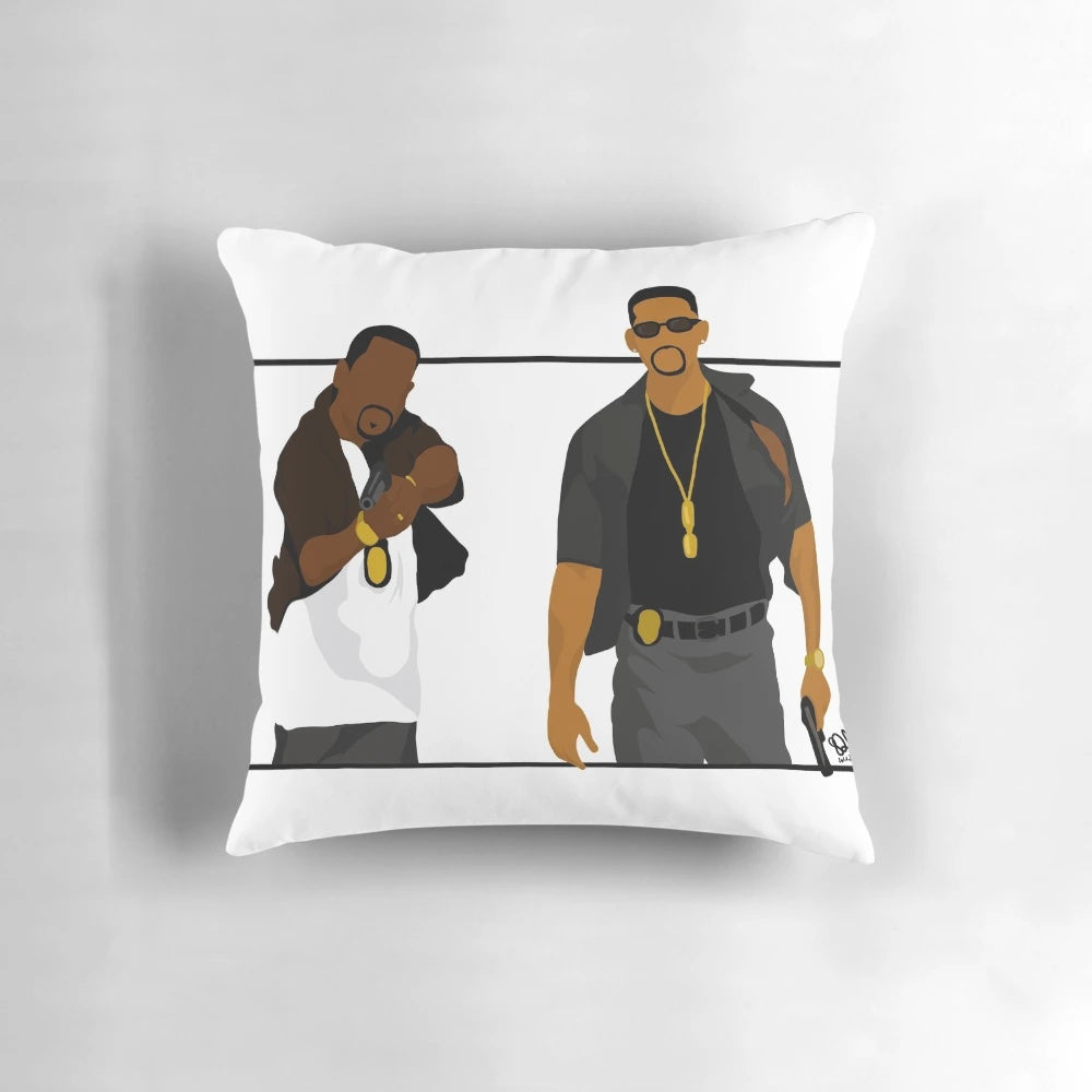 Bad Boys decorative throw pillow with bold design