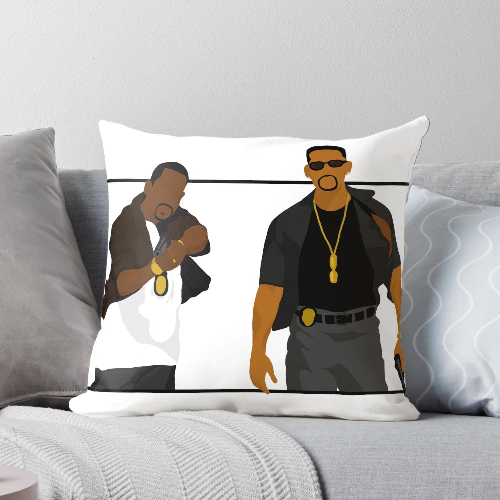 Bad Boys decorative throw pillow with bold design