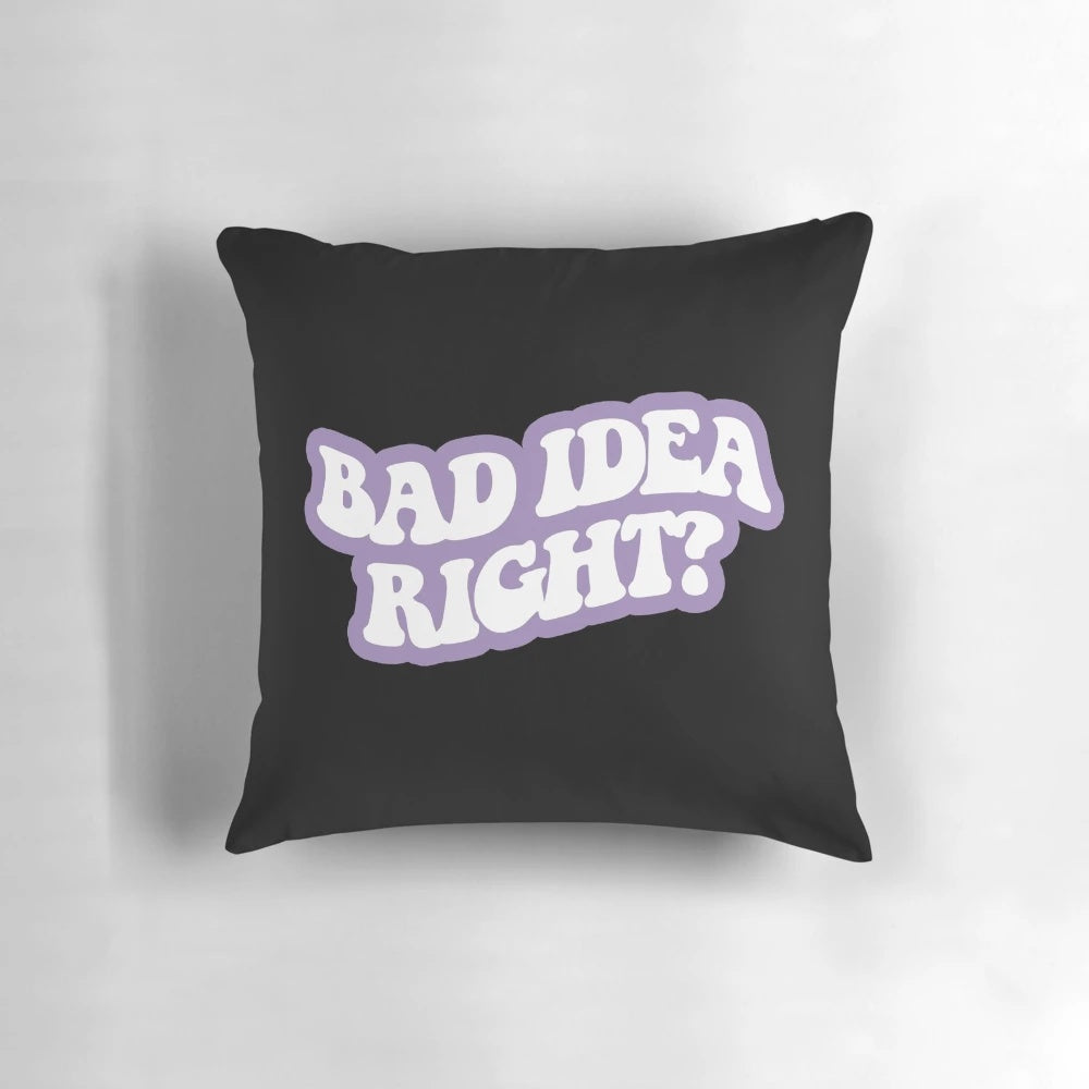 Bad Idea" Olivia Rodrigo Inspired Decorative Pillow (Black)