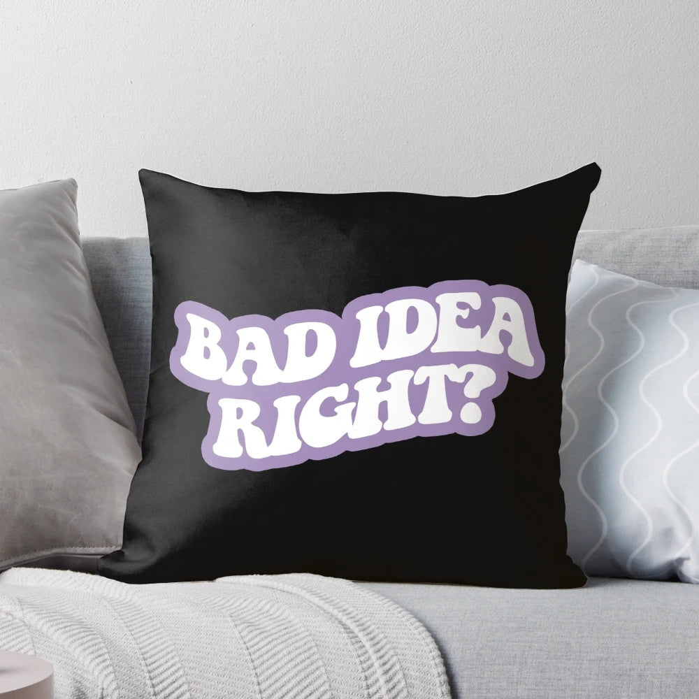 Bad Idea" Olivia Rodrigo Inspired Decorative Pillow (Black)