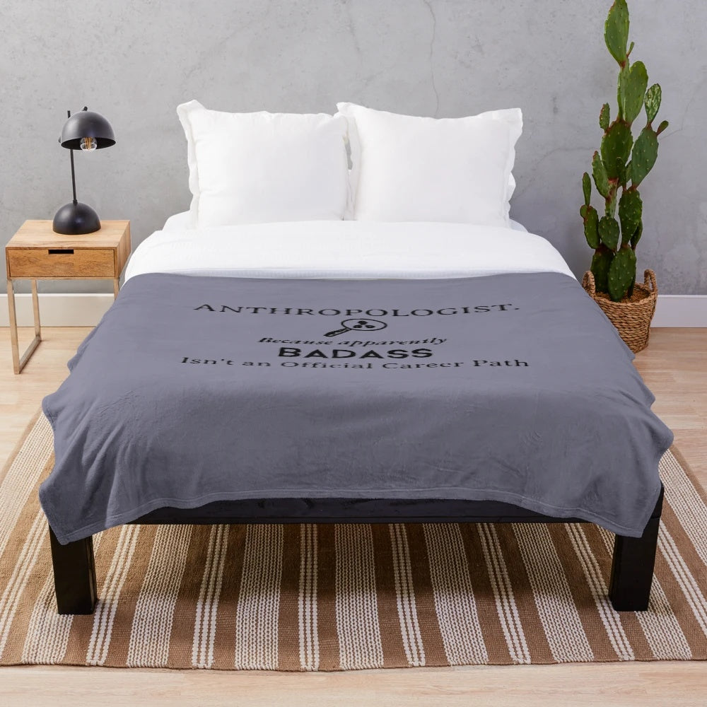 Plush Anthropologist Blanket with Bones and Skulls