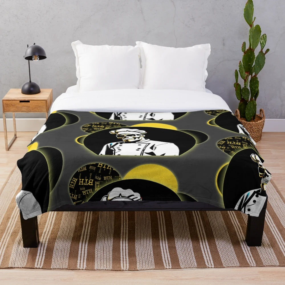 Badass Chef Plush Blanket with Skull Design