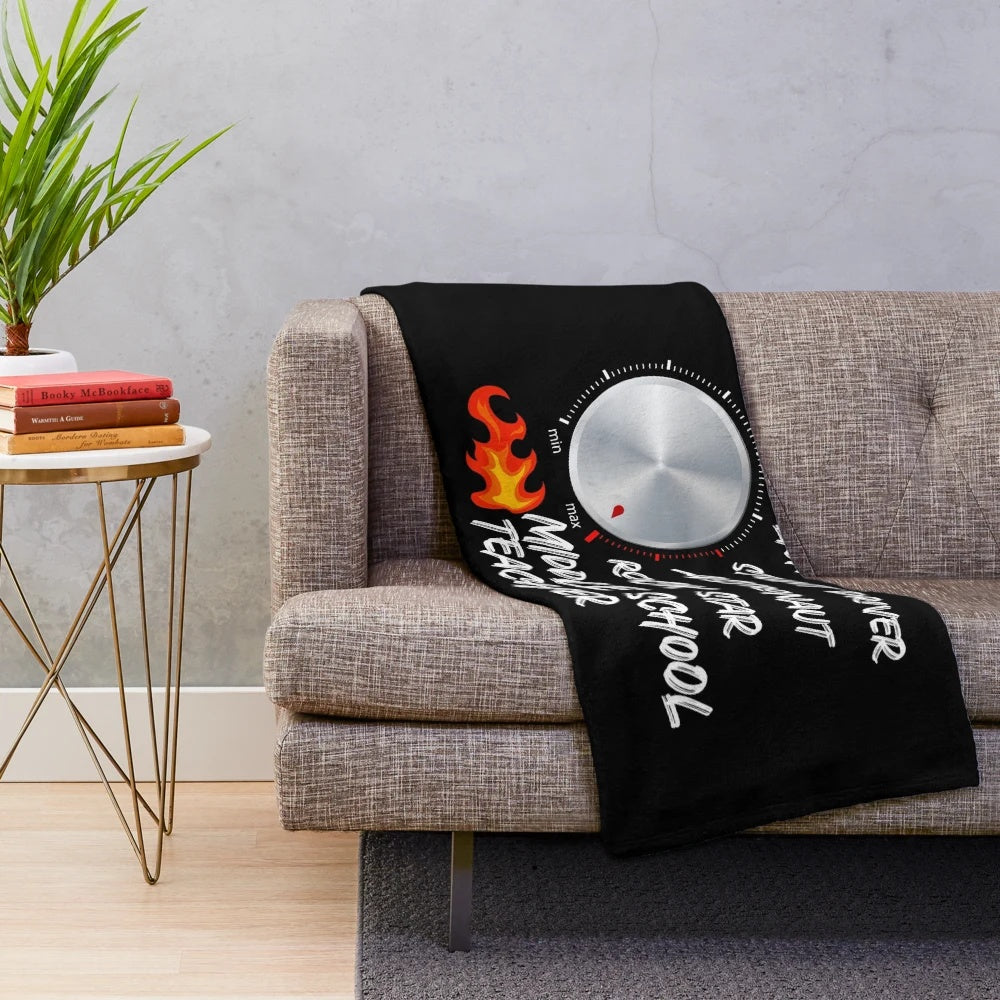 Badass middle school teacher plush blanket with cool graphic design