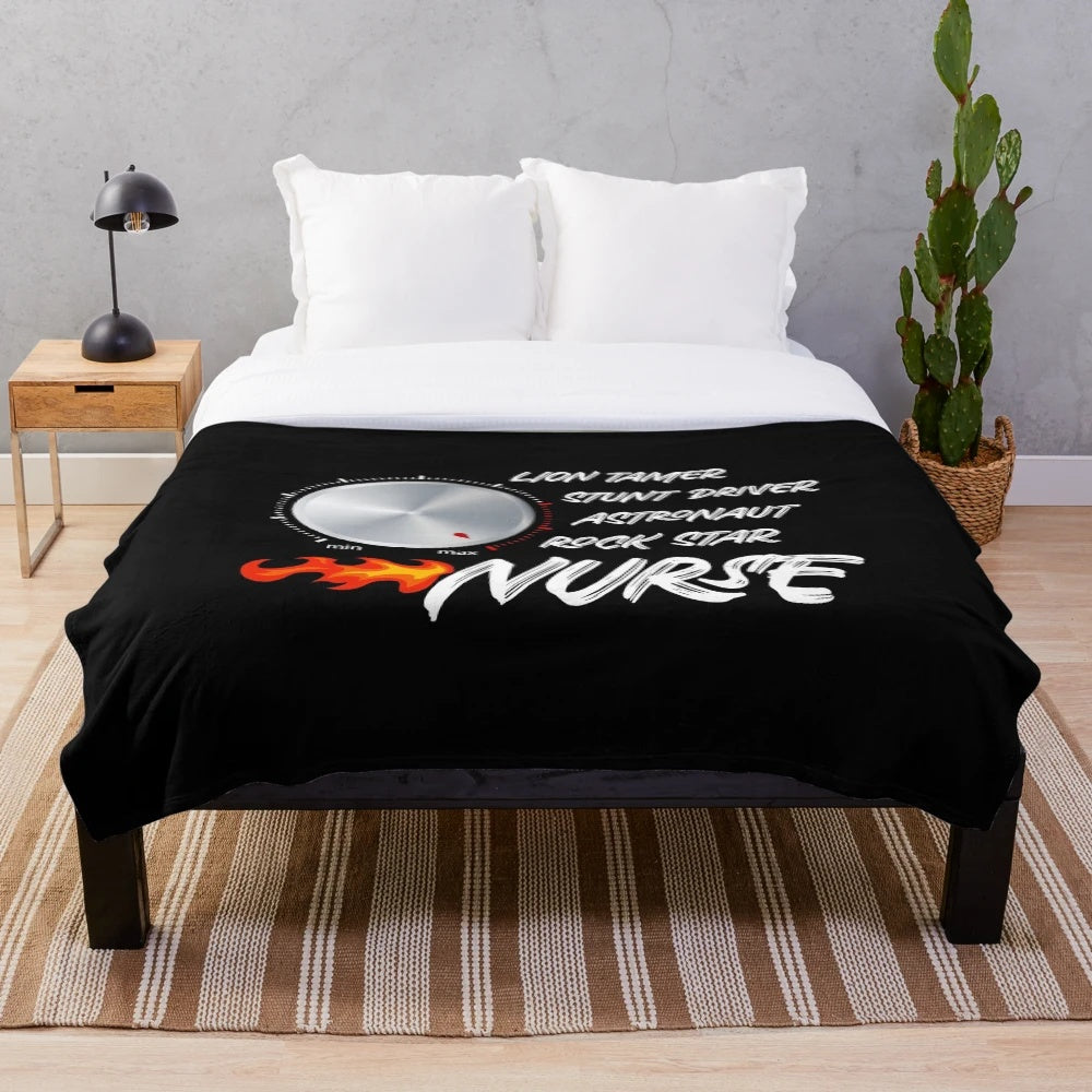 Badass nurse plush blanket with cool graphic design