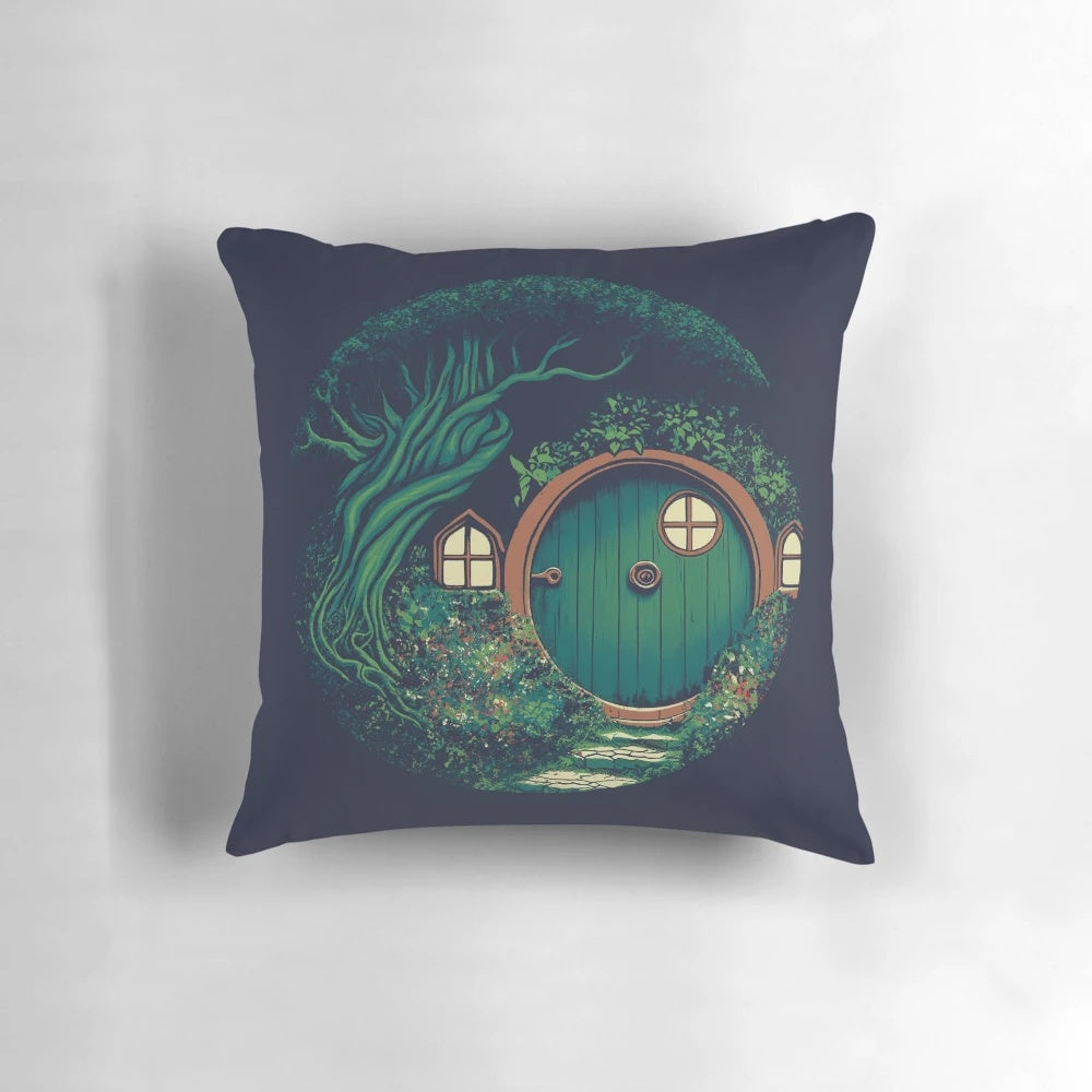 Bag End Pillow featuring iconic Lord of the Rings characters and locations