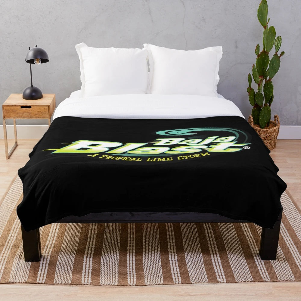 Baja Blast themed plush blanket with plain logo
