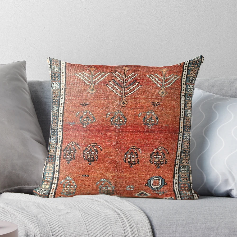 Bakhshaish Azerbaijan Northwest Persian Tribal Carpet Print Throw Pillow