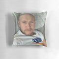 Bald Niall Horan portrait printed on a soft, plush pillow