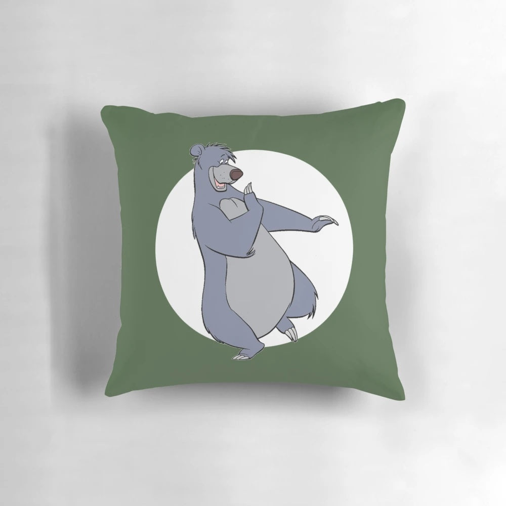 Baloo the bear from The Jungle Book featured on a soft, colorful pillow