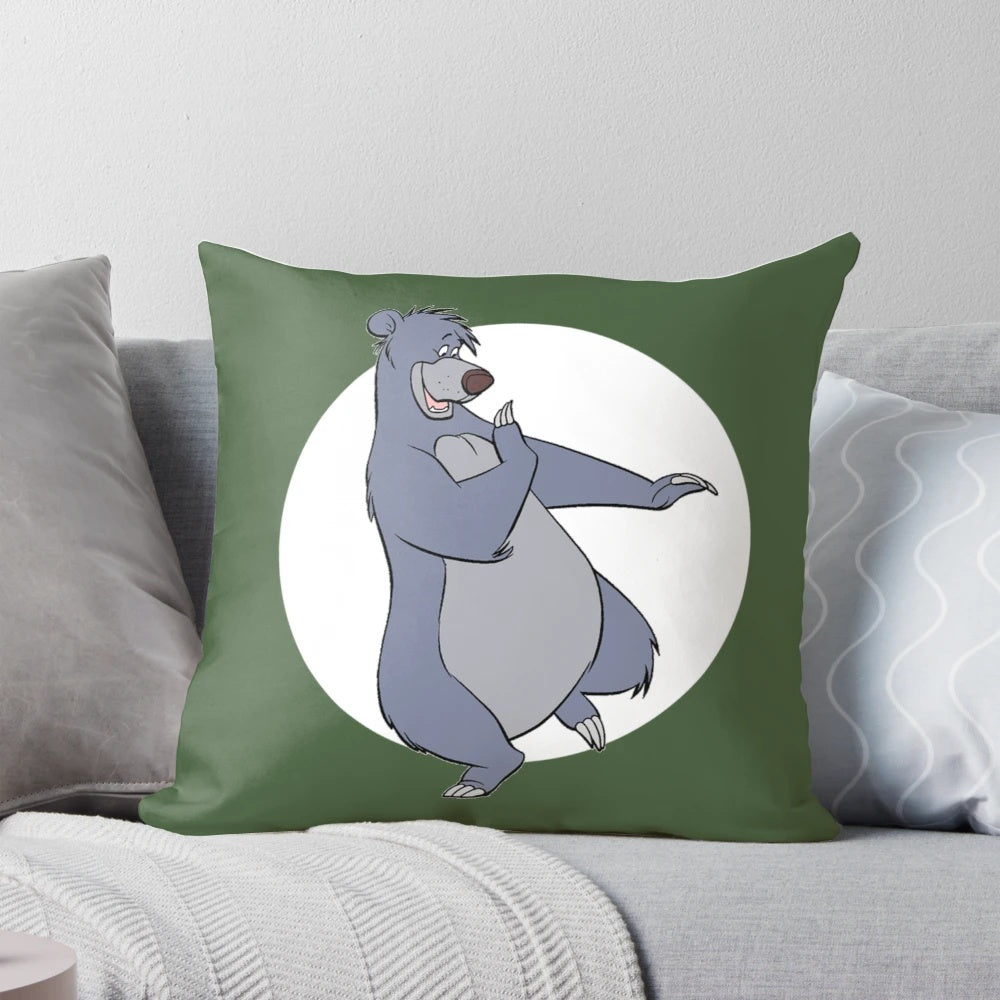 Baloo the bear from The Jungle Book featured on a soft, colorful pillow