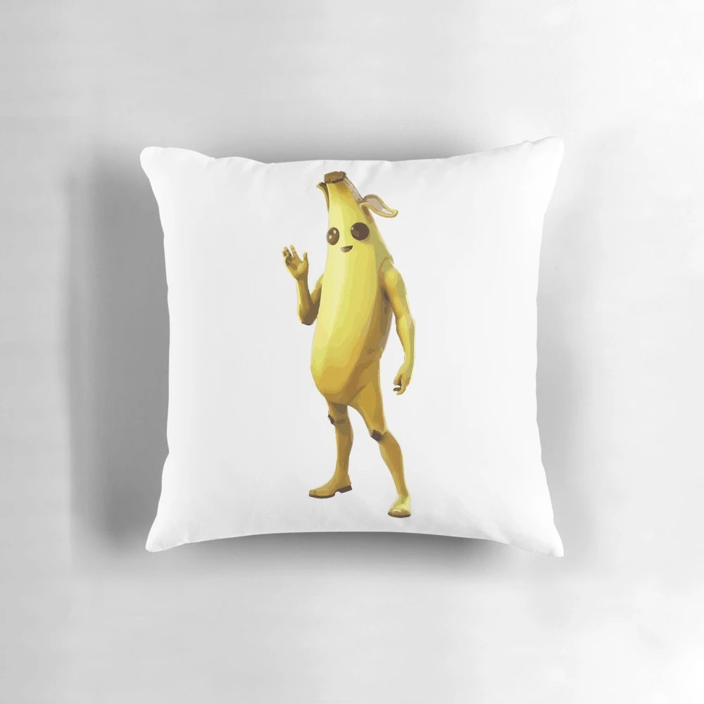 Banana Peely gaming character pillow, a fun and comedic accent piece for your game room or home.