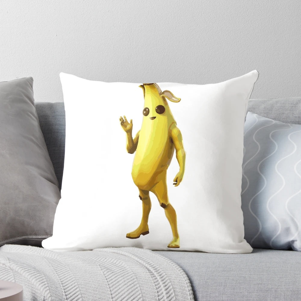 Banana Peely gaming character pillow, a fun and comedic accent piece for your game room or home.