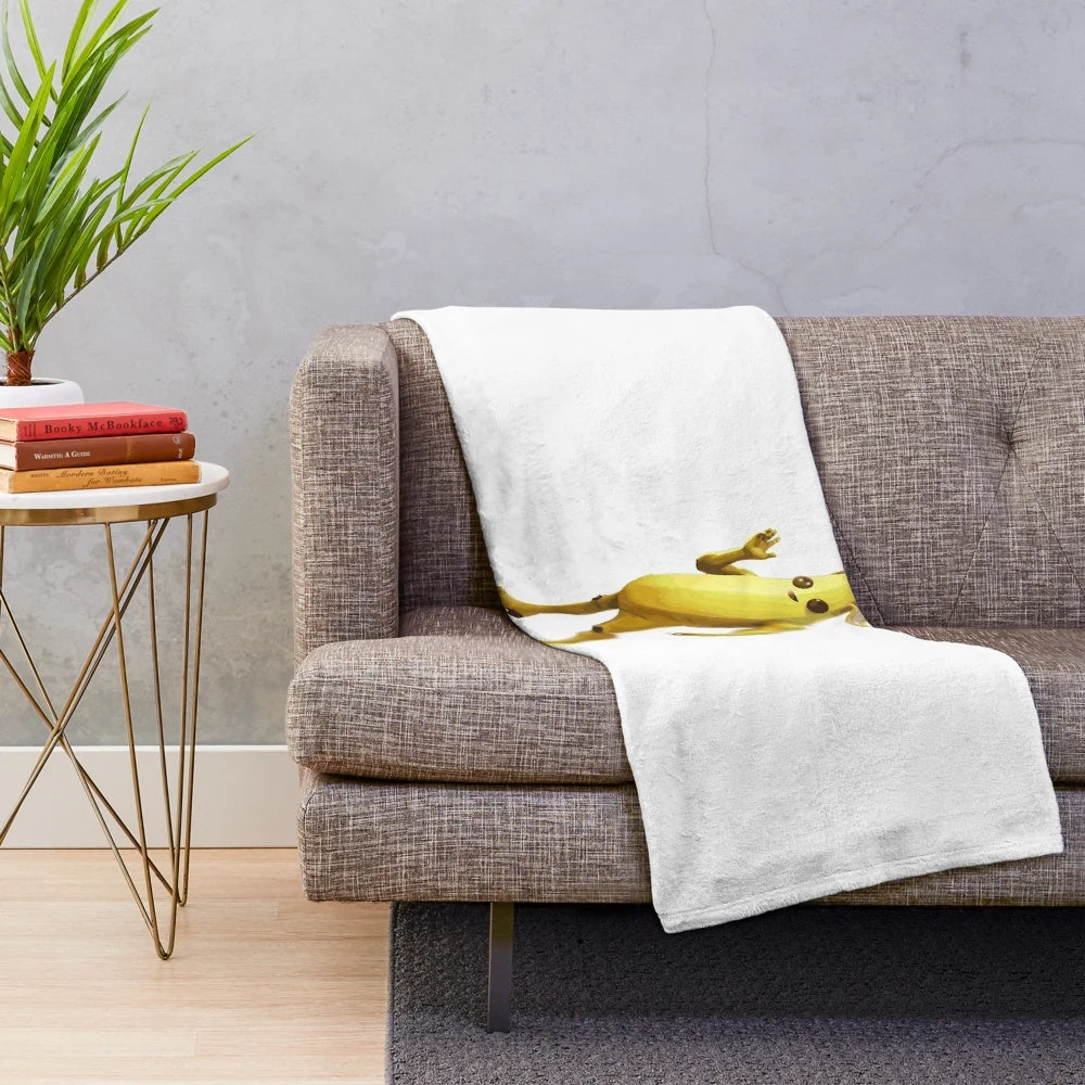 Banana Peely gaming character plush blanket
