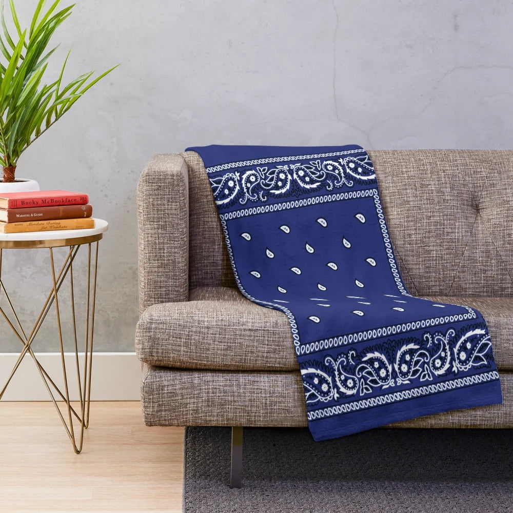 Bandana blue plush blanket for urban and hip hop style