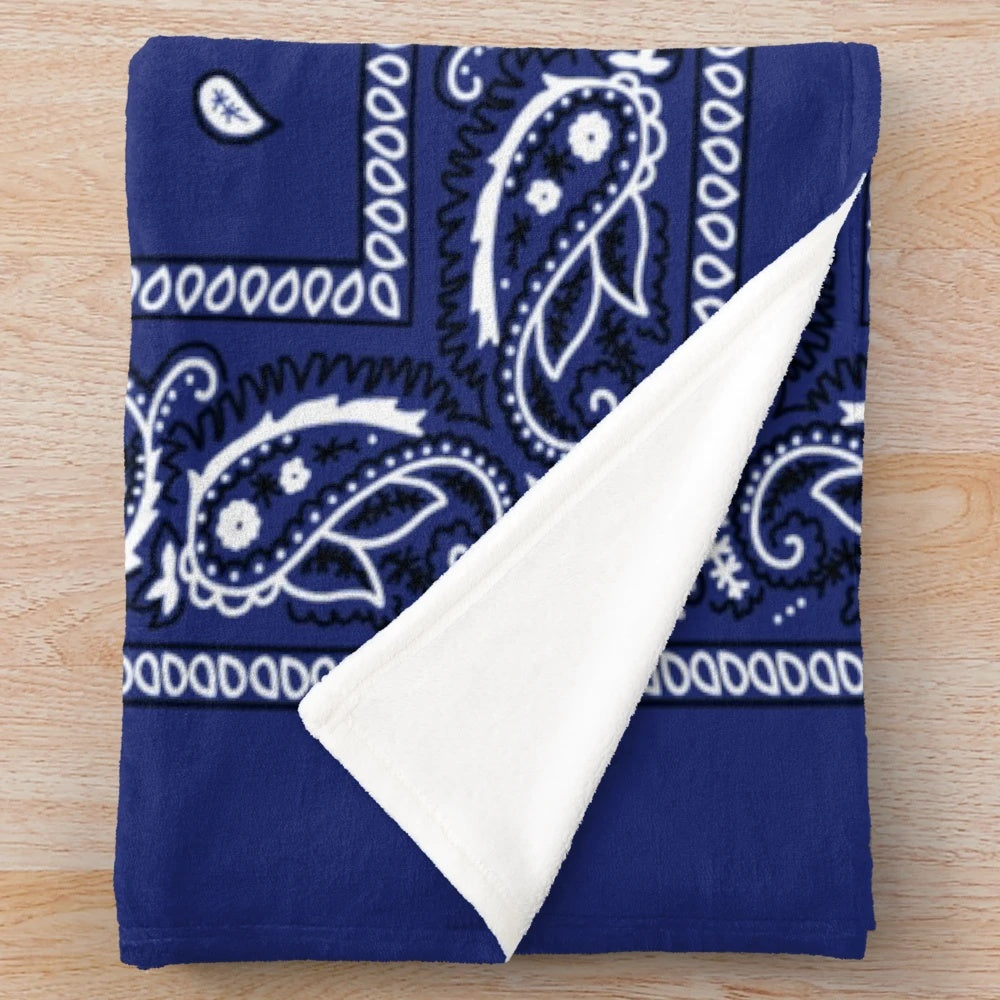 Bandana blue plush blanket for urban and hip hop style