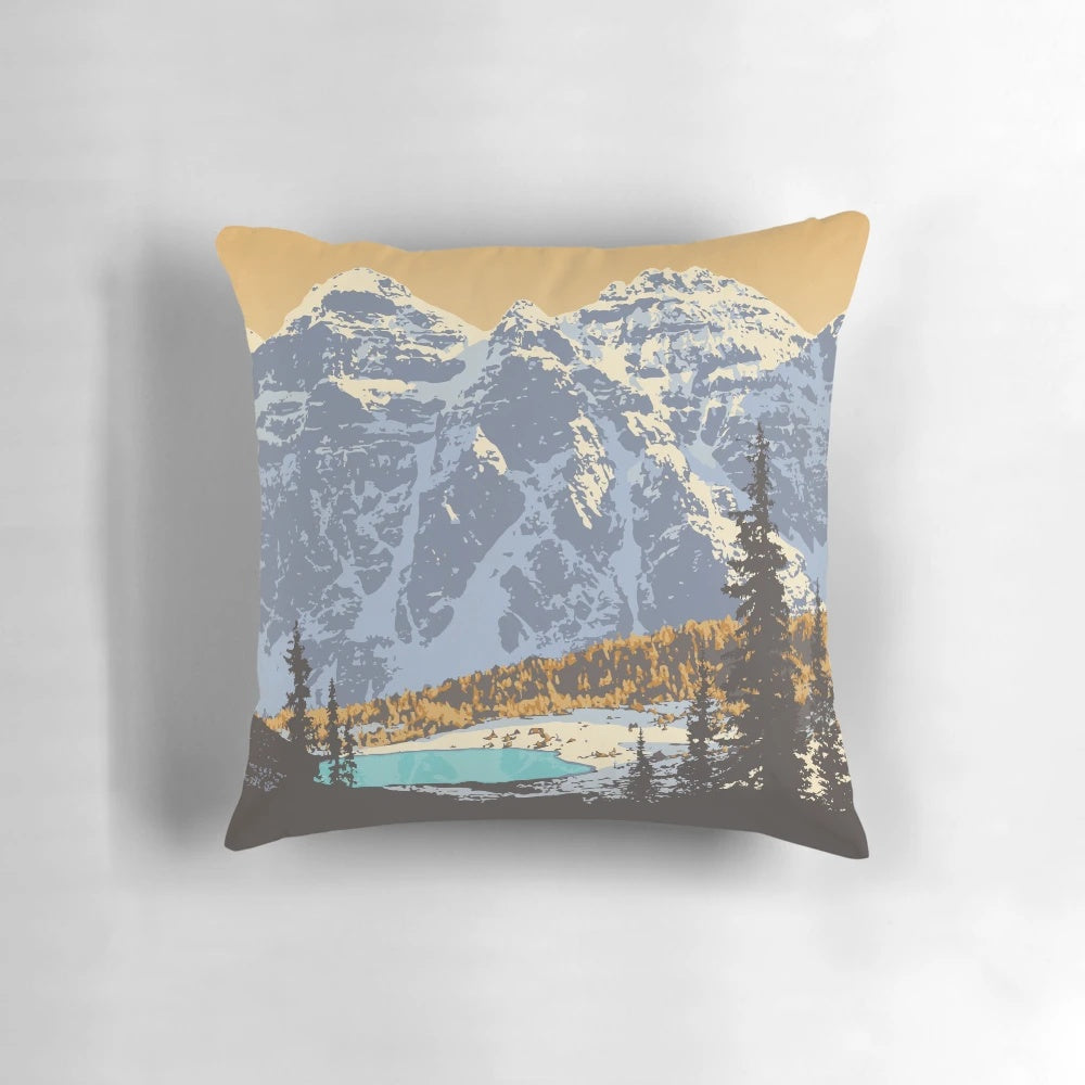 Vibrant vector art poster featuring the stunning alpine landscape of Banff National Park, Canada.