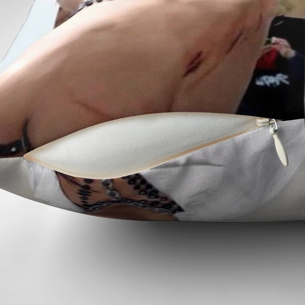 Bangchan, the member of Kpop group Stray Kids, featured on a soft and cozy pillow.
