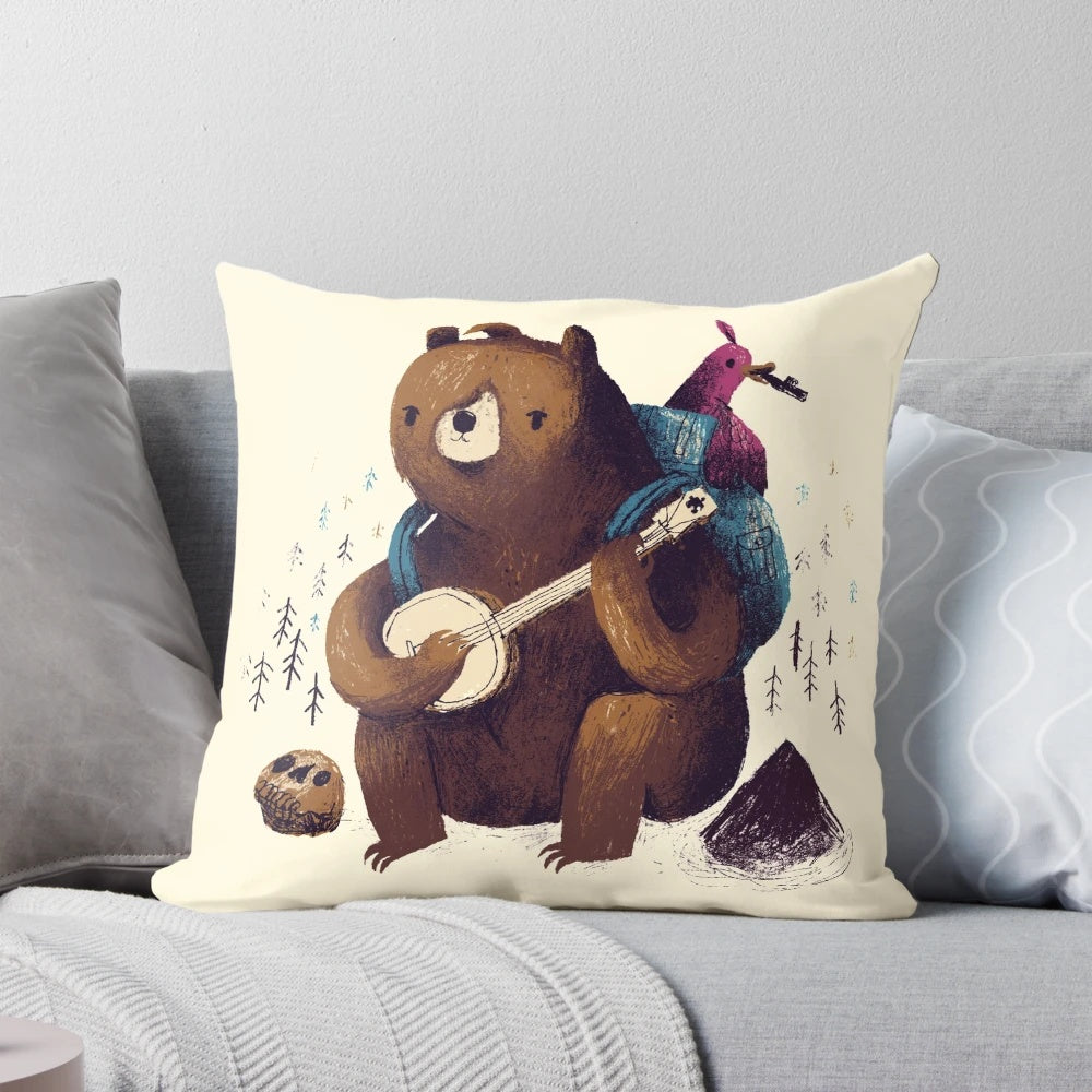 Banjo Kazooie inspired gaming pillow with retro video game design