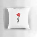 Banksy-inspired decorative pillow featuring the iconic Balloon Girl artwork