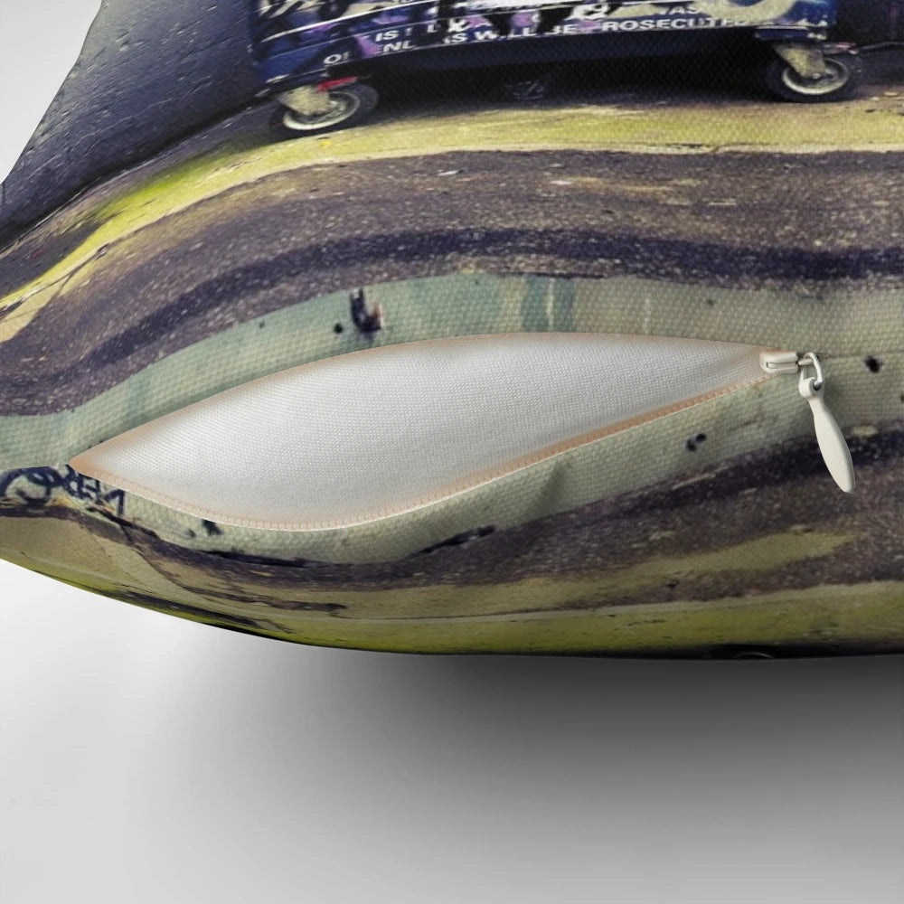 Colorful Banksy-inspired pillow with a duck design and the text "Chill the Duck Out"