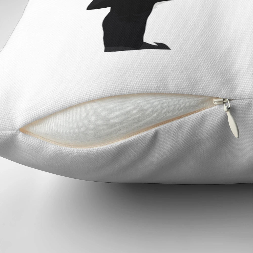 Banksy-inspired throw pillow featuring the iconic "Girl with Balloon" stencil artwork