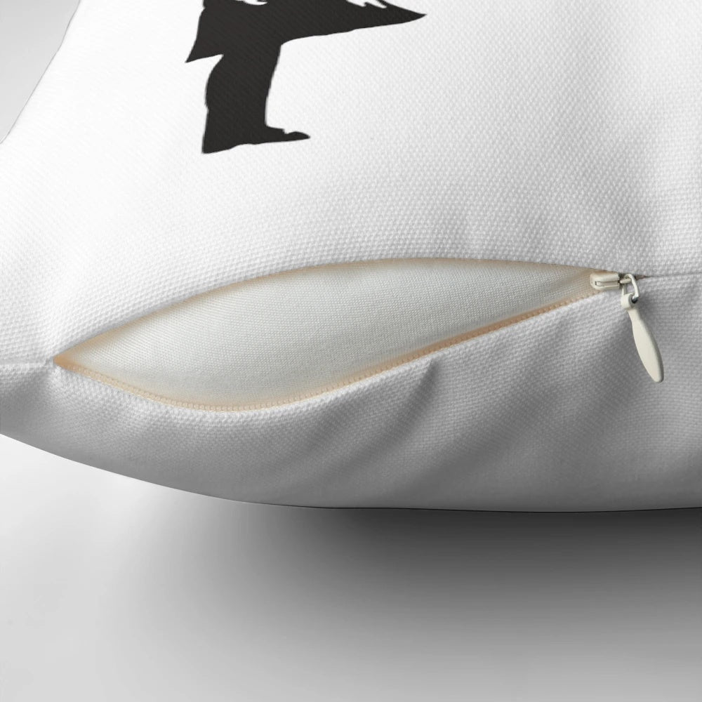 Decorative pillow featuring Banksy's iconic "Girl with Heart Balloon" artwork
