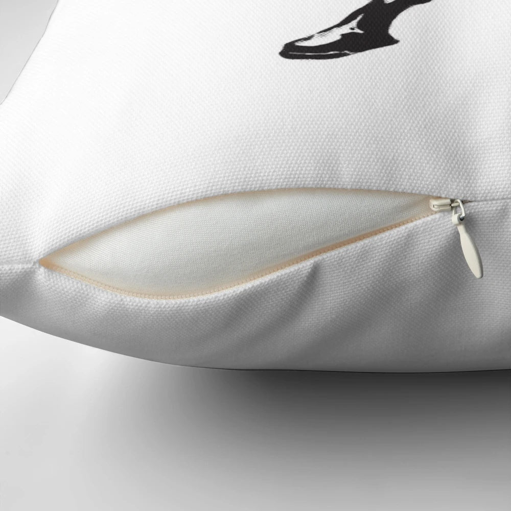 Banksy-inspired throw pillow design featuring a person throwing flowers instead of a Molotov cocktail, symbolizing peaceful protest