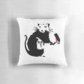 Banksy Inspired Graffiti Rat Decorative Throw Pillow