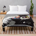 Plush blanket featuring a Banksy-style monkey DJ with headphones