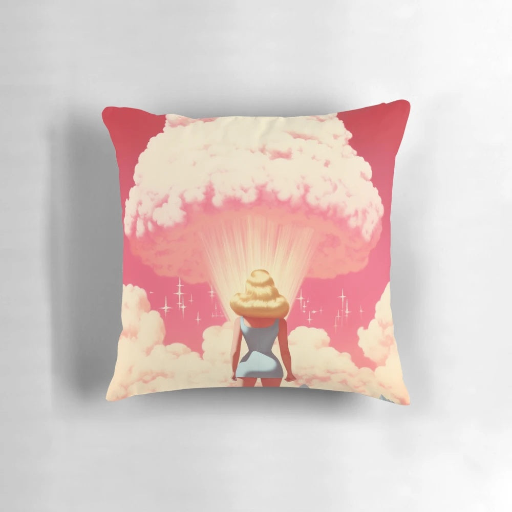 Barbenheimer 2023 Pillow featuring Barbie and Oppenheimer characters