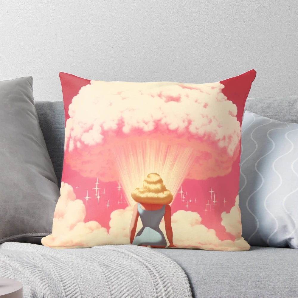 Barbenheimer 2023 Pillow featuring Barbie and Oppenheimer characters