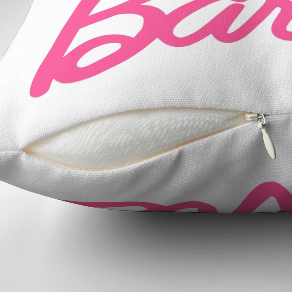 Barbi logo pink decorative pillow for home decor