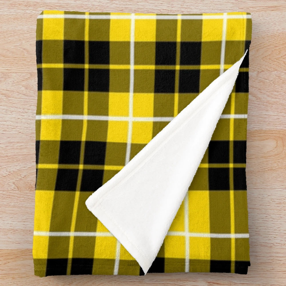 Barclay tartan plush blanket with traditional Scottish clan design