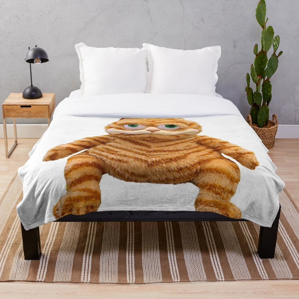 Barfield plush cat blanket with lifelike tabby kitten design