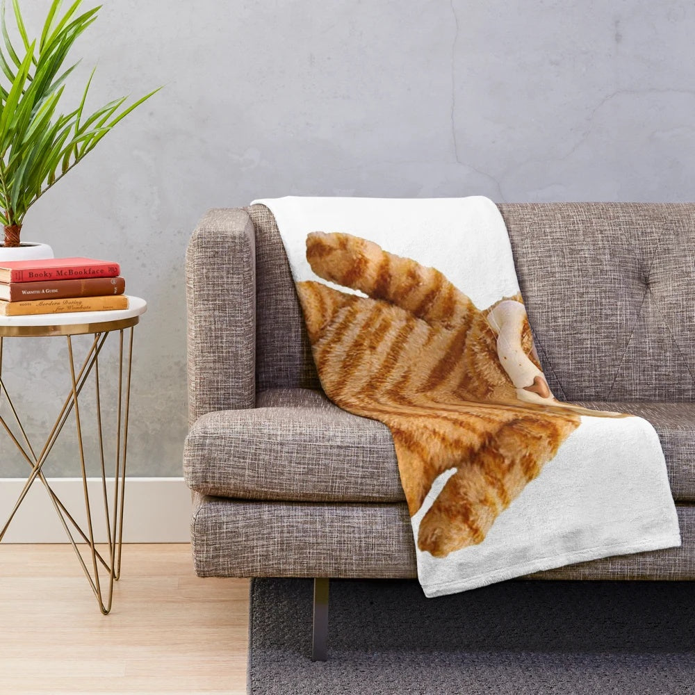 Barfield plush cat blanket with lifelike tabby kitten design