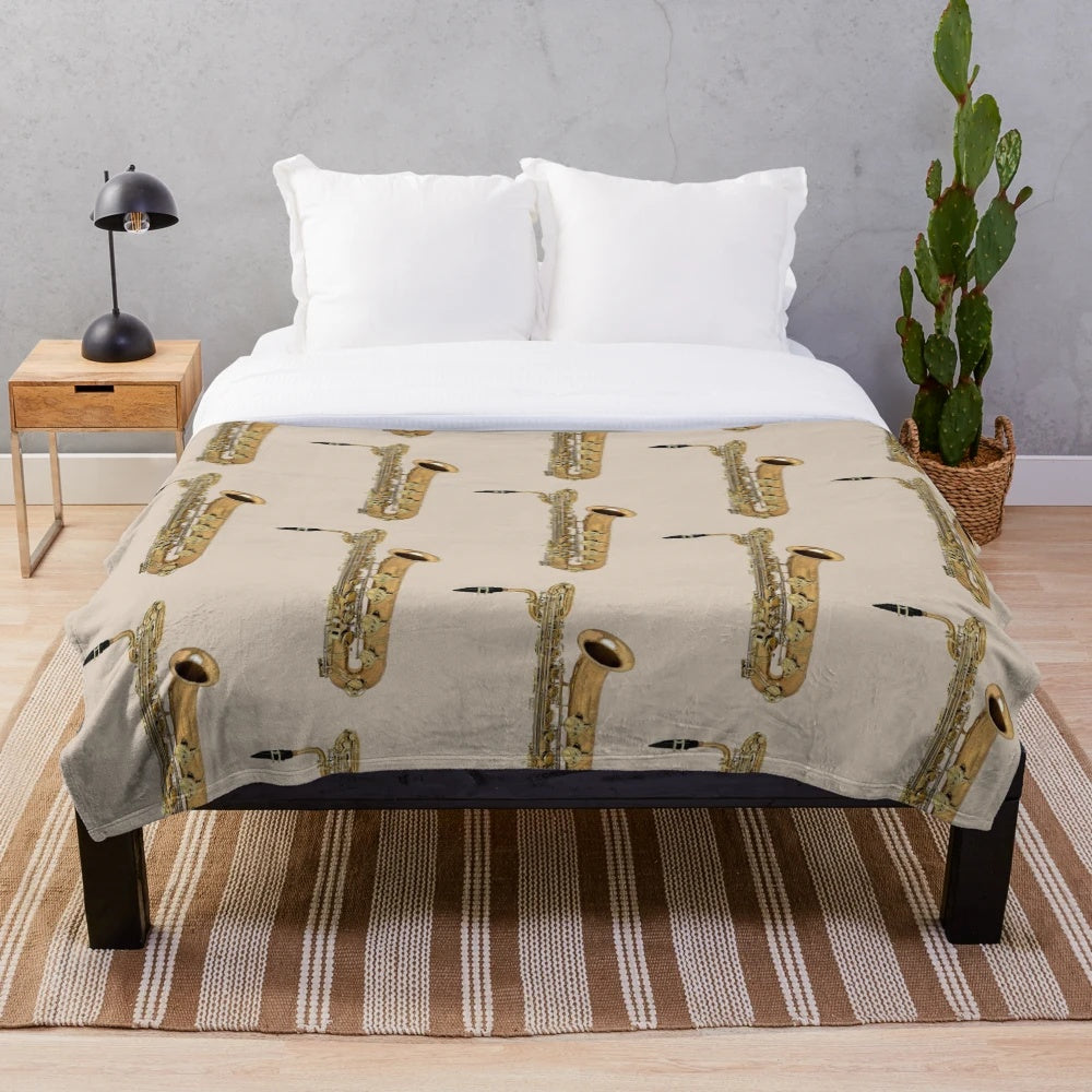 Baritone saxophone plush blanket