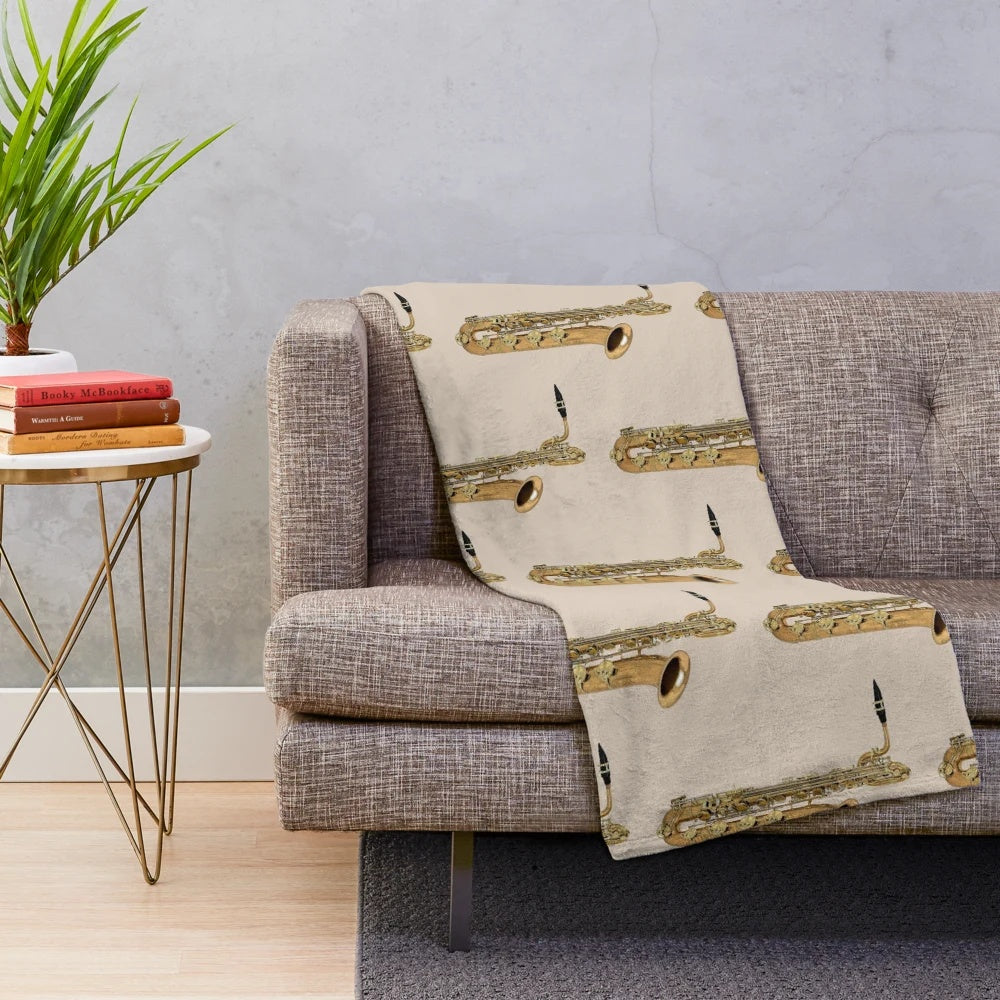 Baritone saxophone plush blanket
