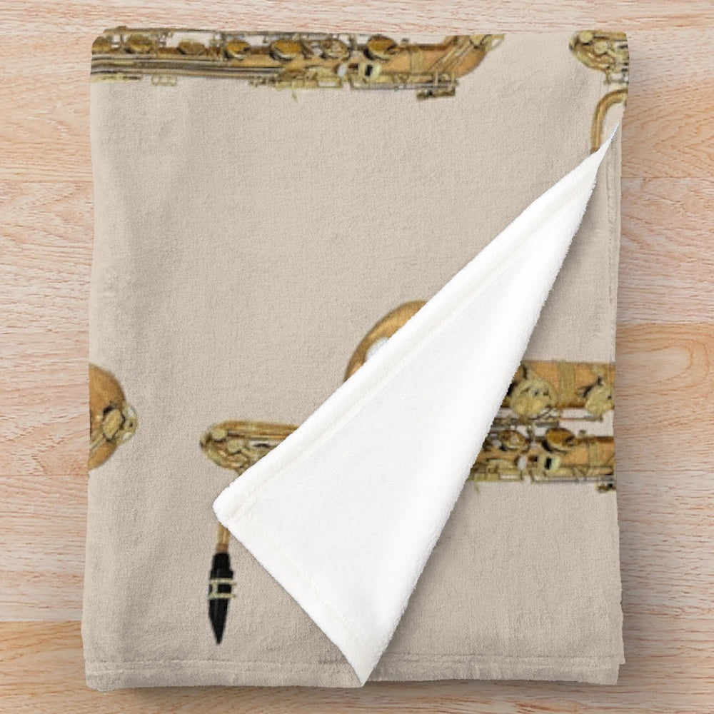 Baritone saxophone plush blanket