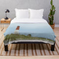 Barnegat Lighthouse plush blanket featuring the iconic lighthouse on Long Beach Island, New Jersey