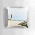 Barnegat Lighthouse decorative throw pillow for coastal and nautical home decor
