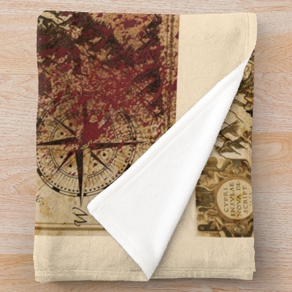 Barovia map plush blanket featuring detailed fantasy landscape imagery