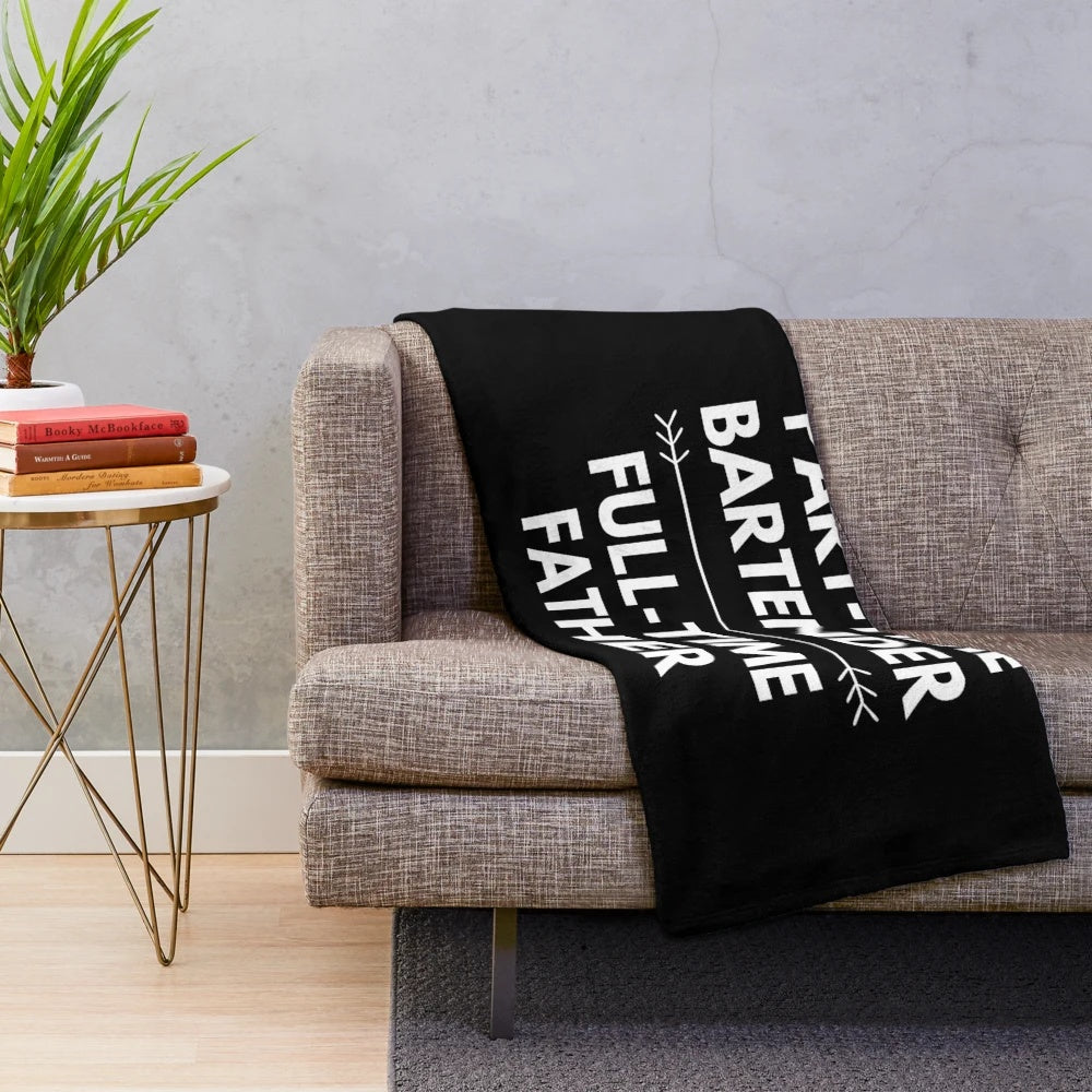 Bartender father plush blanket with occupational design