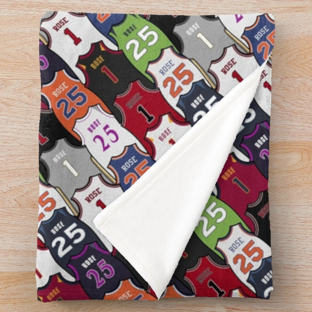 Basketball player inspired plush blanket